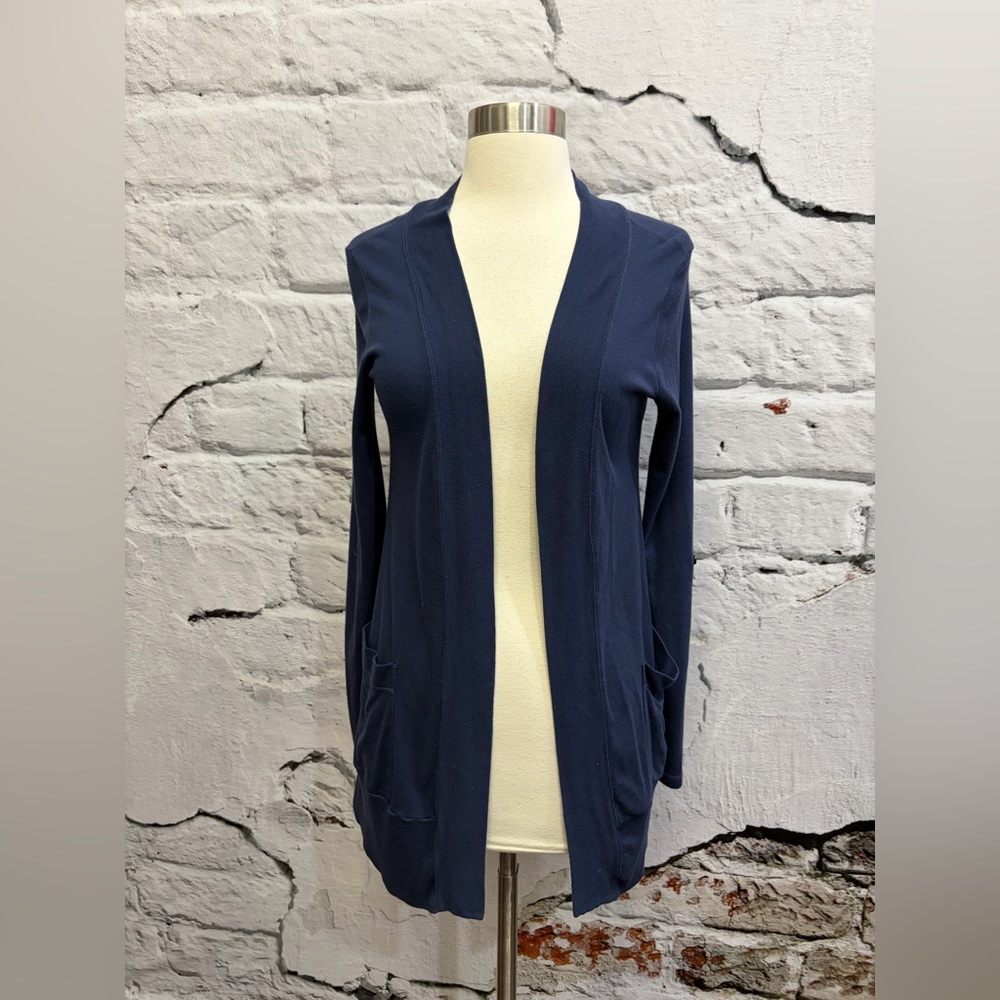 Splendid Navy Knit Cardigan - Super Soft Long Sleeve Layer Drape Coastal - Picture 4 of 7
